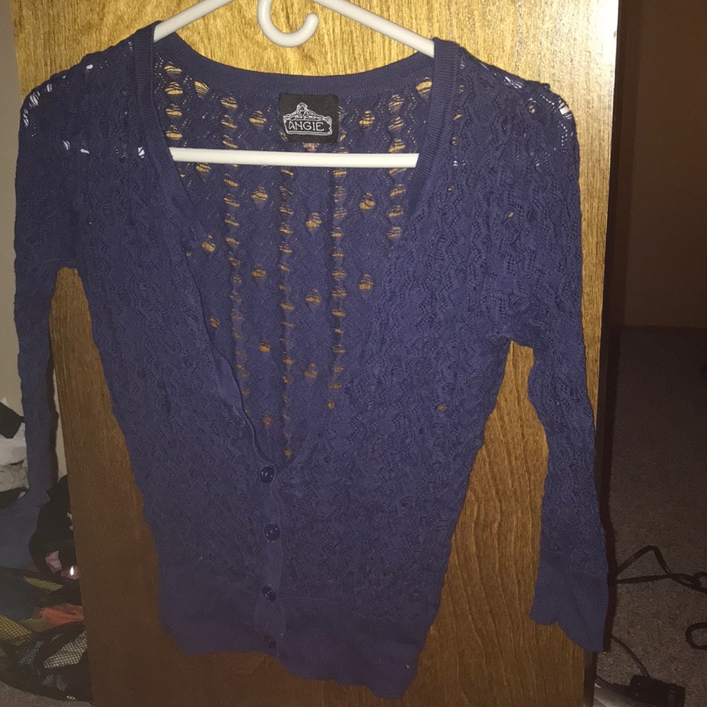 Navy blue cardigan sweater